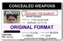 firearms concealed weapon permit card